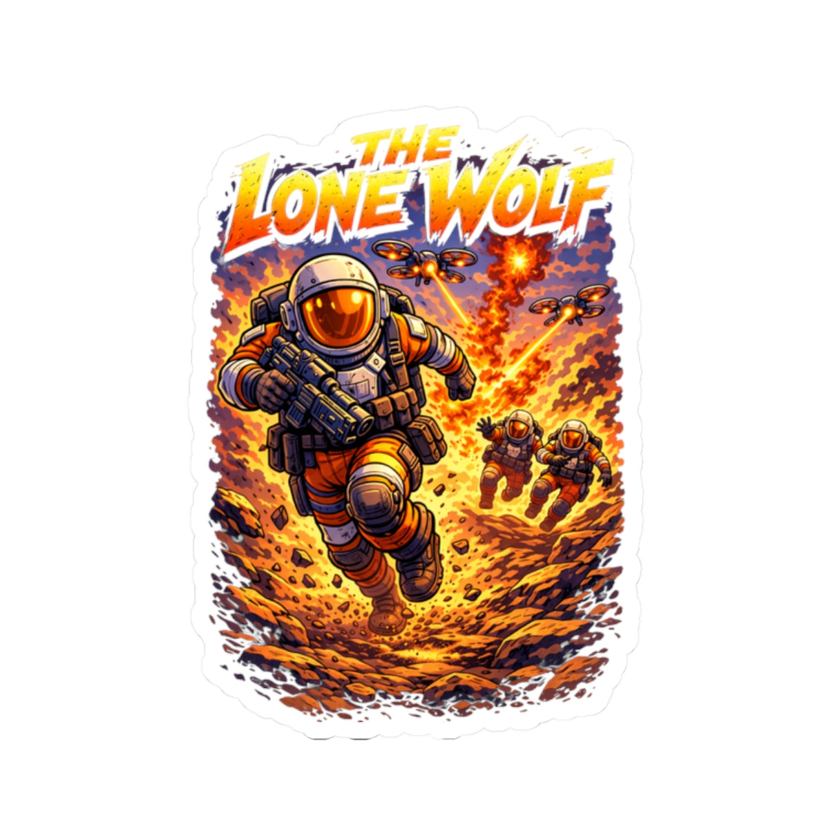 Bad Teammates The Lone Wolf Kiss-Cut Stickers