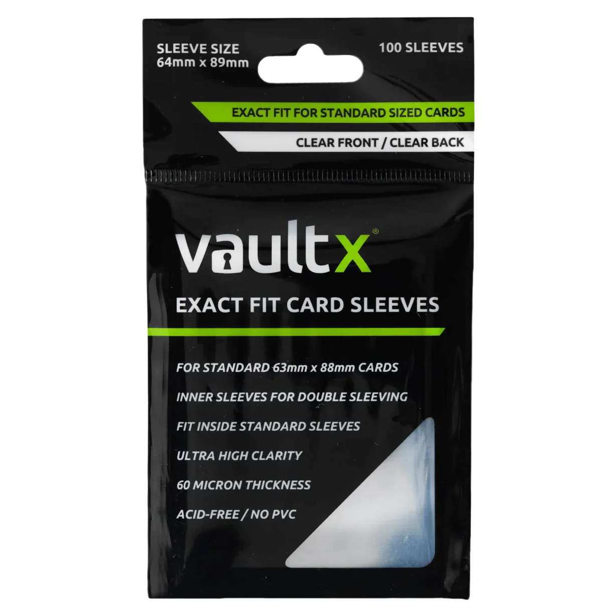 VaultX Exact Fit Standard Card Sleeves - 100
